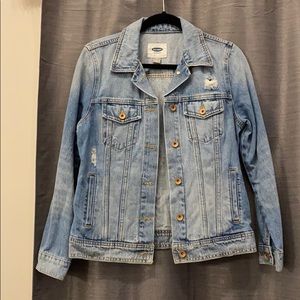 Distressed denim jacket